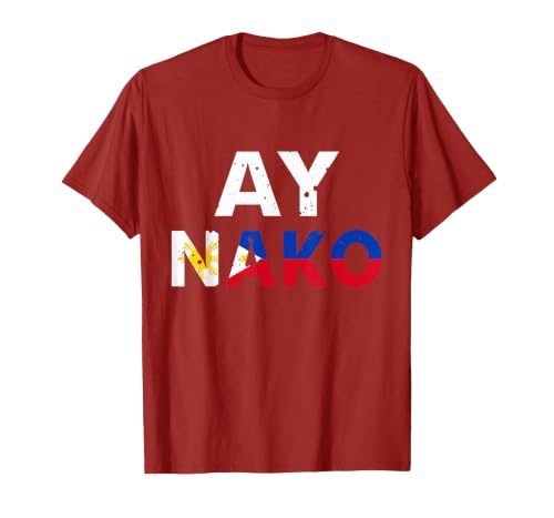 Philippines Tshirt Filipino Vacation Vintage Souvenir Manila T-Shirt, Men, Cranberry Red, Medium