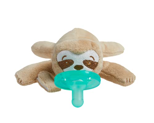 Philips AVENT Soothie Snuggle Pacifier Holder with Detachable Pacifier, Sloth, 0m+, SCF347/07