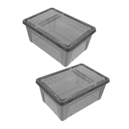 Doppie aperture di accesso: include una piccola apertura di alimentazione per comodità e una porta di accesso più grande per maneggiare gli animali domestici, rendendo l'alimentazione e la cura senza sforzo, habitat portatile per gabbia per ragni, contenitore portatile per l'allevamento di ragni