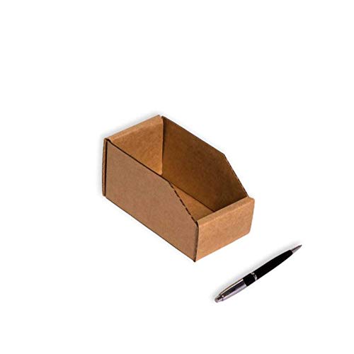 Pack 50 Gavetas de Cartón 130x077x075mm. Precinto no necesario. Automontable. Ideal para piezas pequeñas. Cartón Kraft.