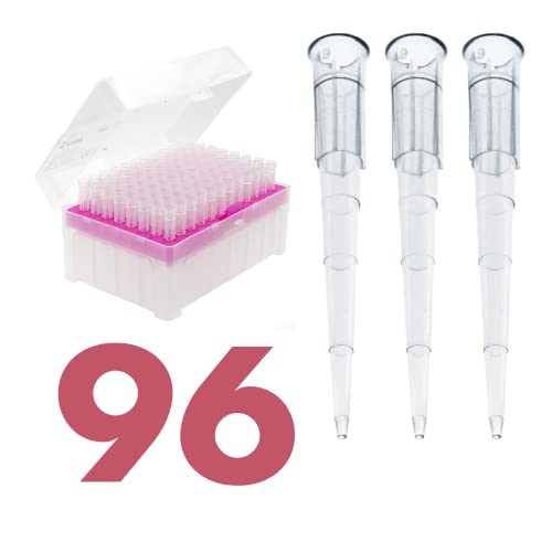 Kashi Scientific 200 uL Universal Racked Laboratory Pipette Tips, Sterile Dnase/Rnase Free, Pyrogen Safe [200ul, Non-Filtered, 96 Tips]