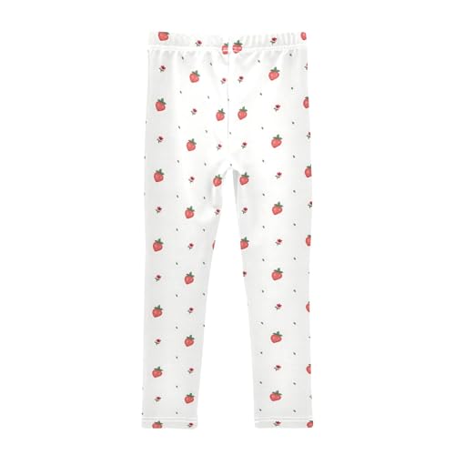 Little Strawberry Cute Pattern Girls Leggings Soft Comfortable Athletic Leggings Dancing Pants for 4-10 Years2