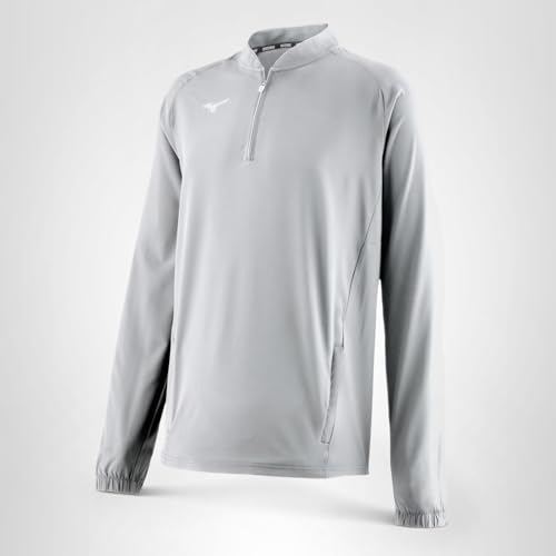Mizuno Gametime Long Sleeve Hitting Jacket | Grey | US Mens Medium (M)