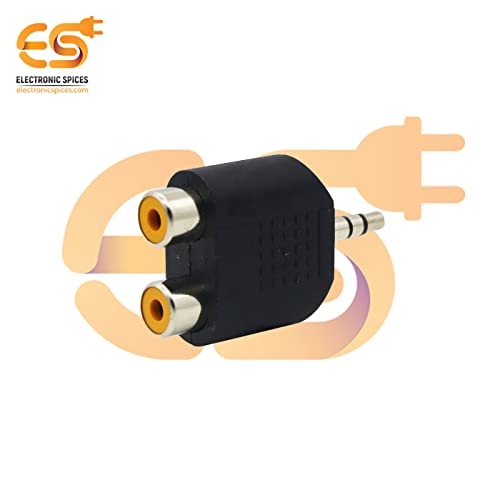 Image of Electronic Spices Single 3.5mm male to 2 RCA female dual splitter interface audio connector pack of 20pcs