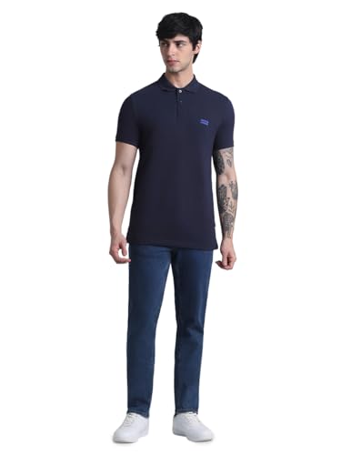Image of Jack&Jones Men's Cotton Logo Print Slim Fit Polo