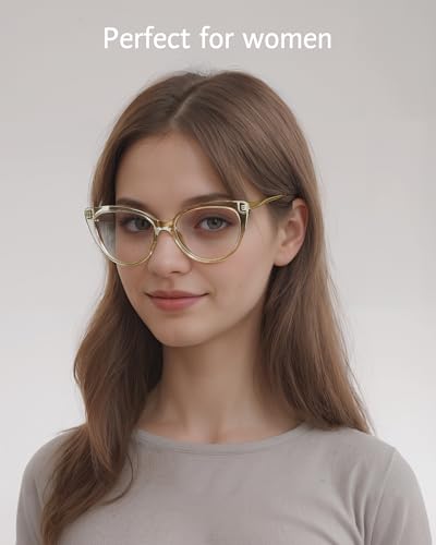 Image of ANRRI Classic Elegant Cat Eye Style Blue Light Blocking Computer Glasses for Women Vintage Frame