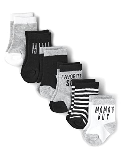 The Children's Place -Baby Boys' Midi Socks 6 Pack, -Favorite Son 6-Pack, 6-12 -Months