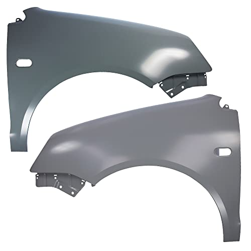 BESTPRICE 1x aile avant gauche avec trou de clignotant, 1x aile avant droite avec trou de clignotant Compatible avec VW POLO (9N_, 9A_), POLO IV à hayon (9A4,...