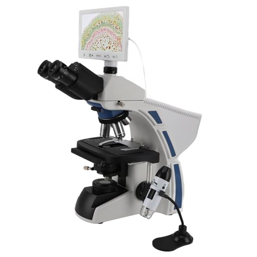 Image of Digital Trinocular Microscope 40X-1000X, 7 Inch Screen, Mechanical, Handheld Microscope, for Laboratory Research, Aquaculture (US Plug)