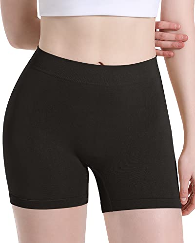 Reamphy Slip Shorts for Under Dresses,Women Smooth Boyshorts Panties Comfortable Soft Anti-chafing Shapewear Shorts(Black,3X-Large)