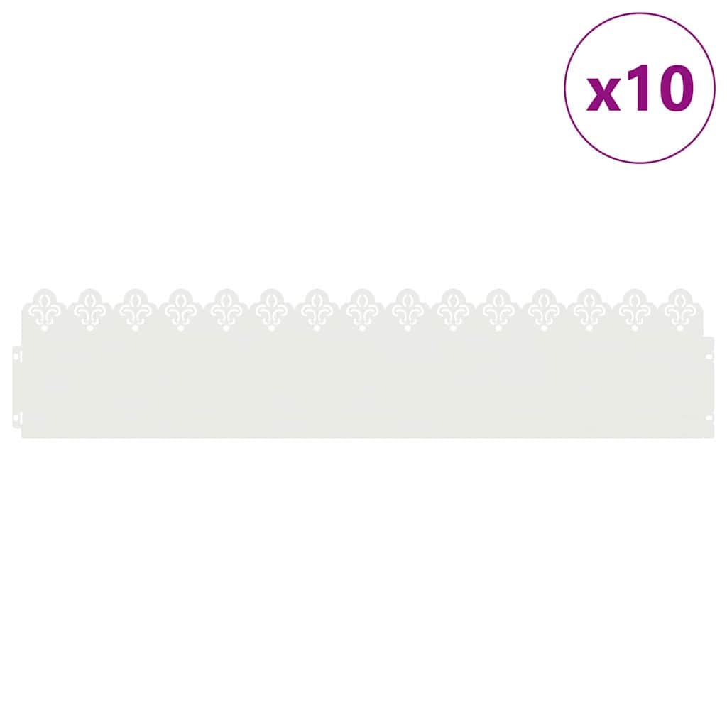 Lot de 10 bordures pour gazon, 103 x 0,05 x 22 cm, acier