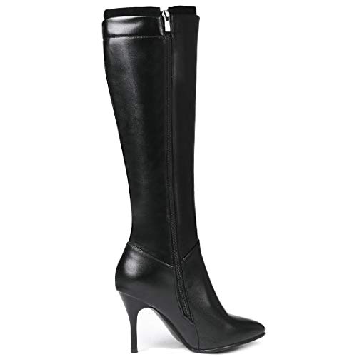 MAVMAX Womens Pointy Toe Knee High Riding Boots Stiletto High Heel Long Shoes2