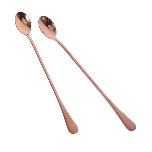 PRETYZOOM Retro Long Bar Spoon Set Pcs Stainless Steel Ice Tea Stirrer for Cocktails Milkshakes