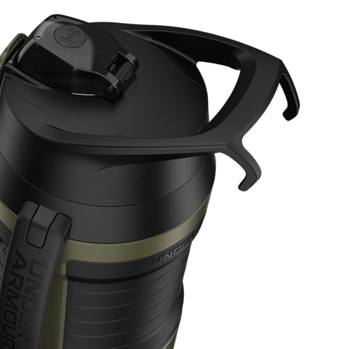 Under Armour Half Gallon Water Bottle Insulated, 64oz Insulated Water Bottle with Handle, Fence Hook, Leak Resistant, for Baseball, Football & More, Marine OD Green