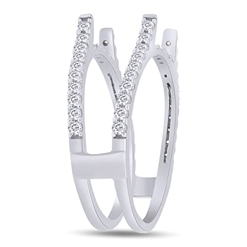 AFFY 1/2 Ct. Cathedral Ring Enhancer in 14K Gold Over Sterling Silver with Cubic Zirconia 0.5 Cttw3