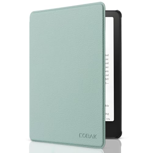 Image of CoBak Case for Kindle Paperwhite 12th Gen 2024 (7 inch) & Colorsoft Signature Edition - All New PU Leather Cover with Auto Sleep Wake Feature for Paperwhite Signature 2024 Released,Sage Green