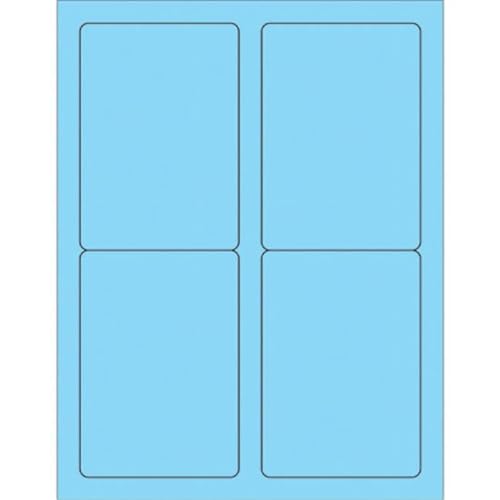 3.5 x 5 in. Fluorescent Pastel Blue Rectangle Laser Labels - Pack of 400