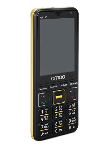 Image of a Amaq Q1 4g Touch Screen Keypad Mobile|Volte sim Supports|Dual SIM|2.8 inch Screen|3500 mAh Battery|Supports Whatsapp|Facebook|Instagram|You Tube|Video Calling|Super Touch|Black.
