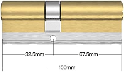 Cylinder Lock,Door Lock, Anti-Theft Door Lock Core Gate Lock Living Room Door Lock Cylinder Stainless Steel Brass Lock 10 Keys Lock Cylinders (Color : 90mm45add45) (Color : 100mm32.5add67.5)