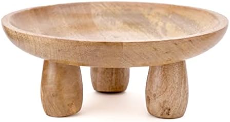 HUCH - Wooden bowls for decor - Fruit bowl - Decorative bowls for home decor - Wood fruit bowl - Pedestal bowl - Footed bowl - Decorative bowl