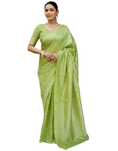 Image of SIRIL Women's Jacquard Kanjivaram Soft Silk Saree Pure Silk With Unstitched Blouse Piece