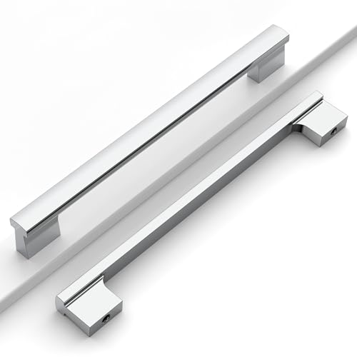 Coinkoly CK0015 - Paquete de 12 tiradores cromados de 7.5 pulgadas (192 mm) para gabinetes de cocina, cajones y armarios