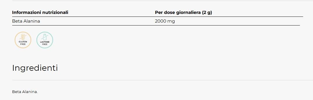Yamamotò BalaPowder 250 gr - Beta Alanine gusto naturale - riduce affaticamento - Senza Glutine, Senza Lattosio