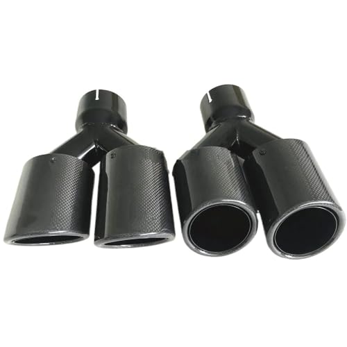 Punta de escape de fibra de carbono universal doble negra para personalizar tu coche de diario 2