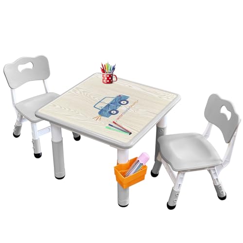 Kids-Table-and-Chair-Set-Adjustable-Kids-Table-Toddler-Non-Slip-Table-LegsOrganizer-Graffiti-Desktop-Suitable-for-Kids-Table-and-Chairs-Ages-3-12 Kids Table and Chair Set Adjustable Kids Table Toddler Non Slip Table LegsOrganizer Graffiti Desktop Suitable for Kids Table and Chairs Ages 3 12