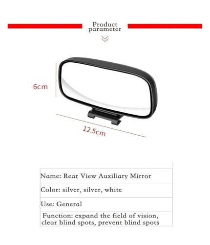 Rétroviseur inversé large champ de vision avec miroirs convexes anti-angle mort - 2