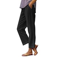Pantalon Lino Mujer Fluido Chandal Casual Ligeros Verano Running Pantalón Suelto Ropa De Mujer Mis Pedidos Realizados 1#Negro 4XL