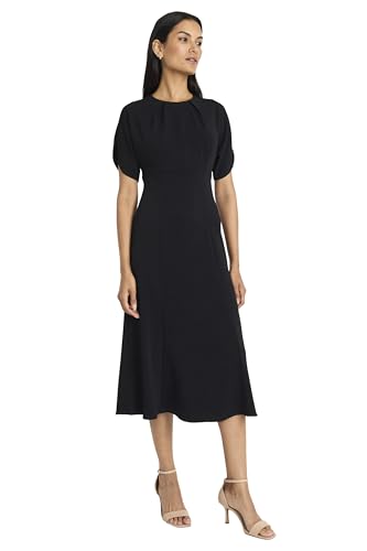 Maggy London Women's Elegant Midi Puffed Sleeves-Fitted Waist A-line Silhouette-Versatile Cocktail Dress2