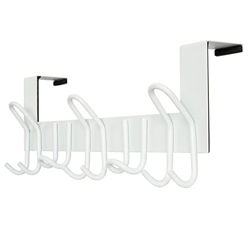 SKOLOO Over The Door Hooks, for Doors up to 1-3/4'' Thickness, Metal Door Hanger with 11 Hooks