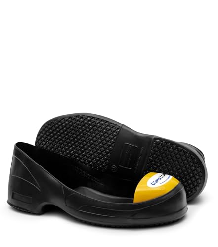 Oshatoes OST Unisex Steel Toe Shoe Covers – Slip-Resistant Lightweight PVC Safety Overshoes with Color Coded Sizing, Yellow, Medium Men's Shoes 8-9 / Women's Shoes 10-11