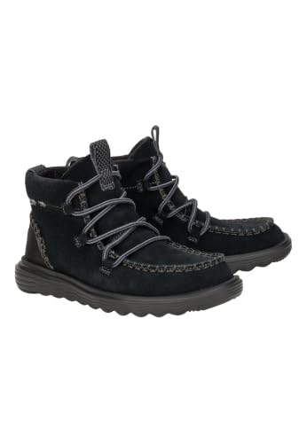 HEYDUDE Women's Reyes Suede Ankle Boot, Black/Black Size 12 |Water Repellant - image 2