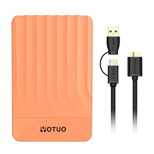 Image of YOTUO 750GB External Hard Drive, Portable Storage Expansion HDD, USB 3.0 & USB-C for PC, Mac, Desktop, Laptop, Smartphone, PS4, Xbox One, Xbox 360, Office & Game Orange