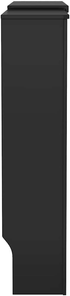Radiator Cover Black 44.1"x7.5"x32.1" MDF Modern Slatted Design for Living Room Safety Protection and Display Shelf