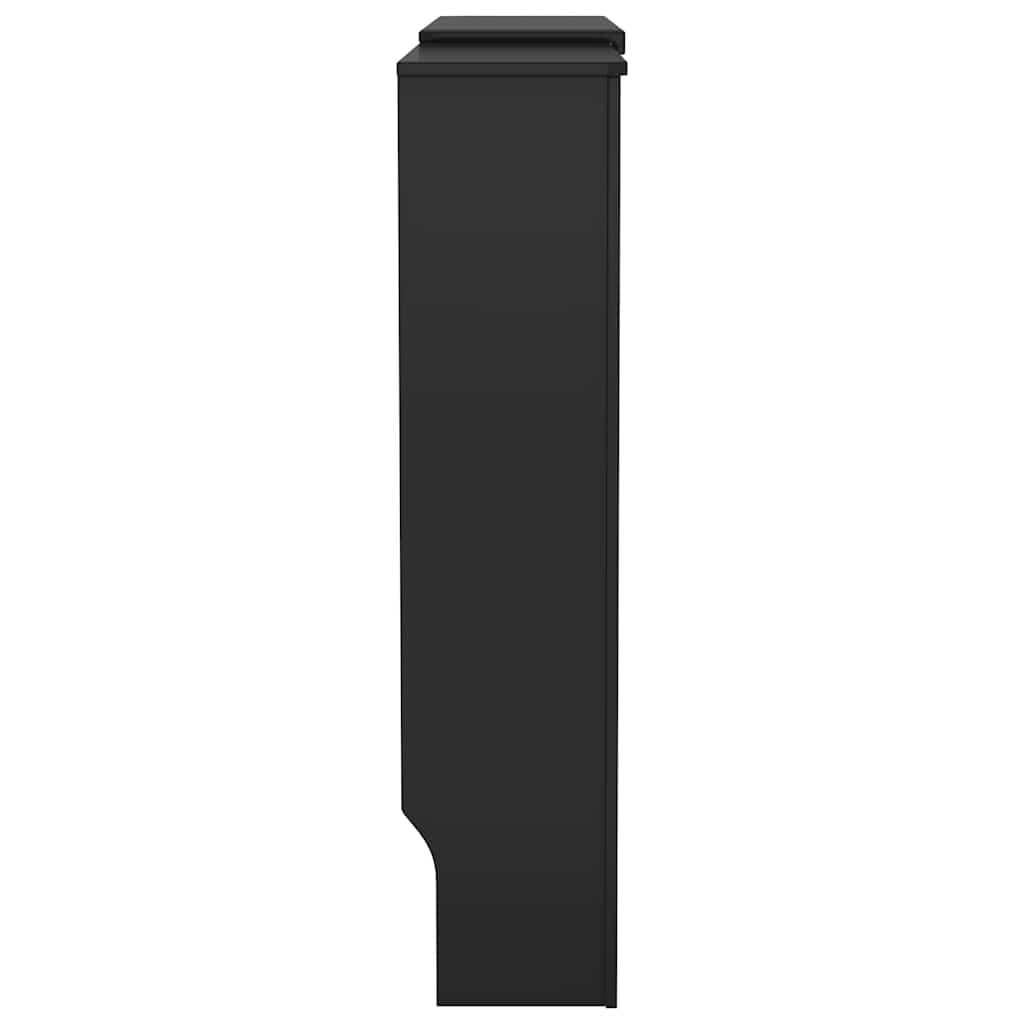 vidaXL Heizkörperverkleidung Lattenrost-Design Heizungsabdeckung Heizungsverkleidung Heizkörperabdeckung Heizung Abdeckung Heizkörper MDF Schwarz 205cm