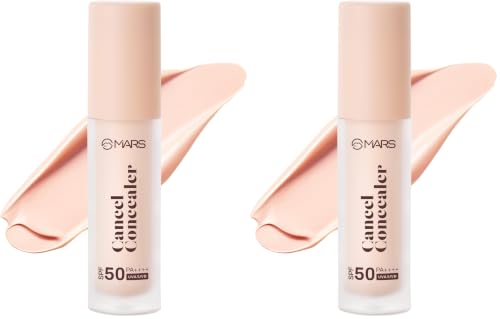 Image of MARS SPF50 PA++++ Cancel Concealer with Radiant Natural Finish (6.0 ml) (01-IVORY VEIL) | Lightweight | Medium to High Coverage | Long-Lasting & Multi-Purpose | Crease Resistant (Pack of 2)