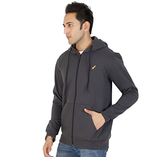 Image of D-GREEN Sweatshirt for Men Stylish Hoodie with Zipper and Full Sleeves Winter Wear