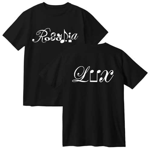 Rosalia Lux Logo Camiseta de algodón para hombre y mujer, manga corta, cuello redondo, informal, moderna, Negro, 3XL