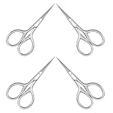 BIUDECO 4個鼻毛用ステンレス鋼はさみ 軽量コンパクト 先端設計 メンズグルーミングキット 顔毛 眉毛 口ひげ あごひげ用日常ケアツール