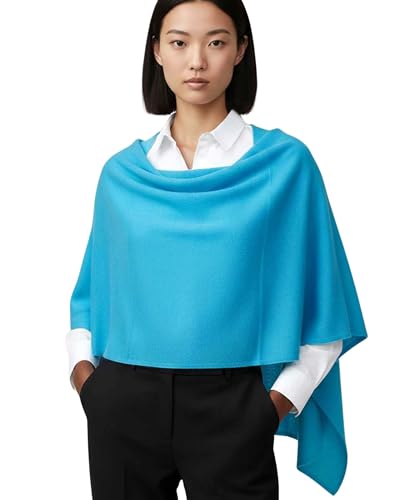 Image of InCashmere 100% Pure Cashmere Women Poncho Sweater - Lightweight Warm Knitted Shawl Wrap - All Year Round Dress Topper Gift