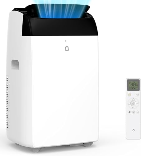 Garvee Climatiseur Portable 12000 BTU, Unité 3 En 1 Avec Tuyau d'évacuation, Fonctionnement Silencieux, Affichage Numérique, Télécommande, Minuterie 24...