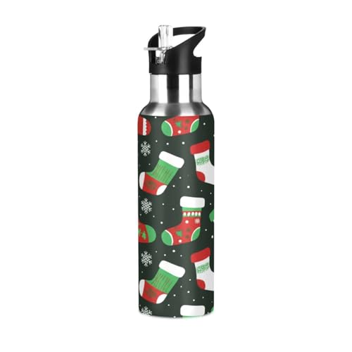 Borraccia termica in acciaio inox, 590 ml, senza BPA, per sport, palestra, viaggi, scuola, calza natalizia