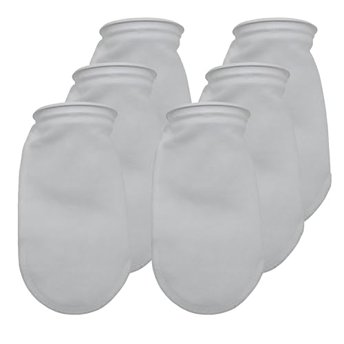Image of ALEGI 6 Pack Aquarium Filter Socks 4 inch by 10 Inch Long, 200 Micron - 4 Inch Ring Aquarium Felt Filter Bags