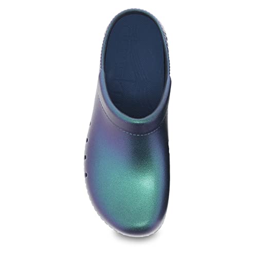 Dansko Kane Slip-On Mule Clog For Women – Lightweight Cushioned Comfort And Removable Eva Footbed With Arch Support – Easy Clean Uppers Kane Black Iridescent 8.5-9 M Us #TOP1