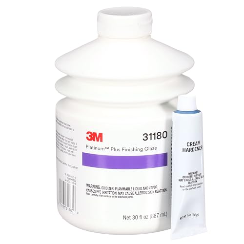 3M Platinum Plus Glaze, 31180, Two-Part Premium Selfleveling Finishing Glaze, 30 fl oz/887 mL