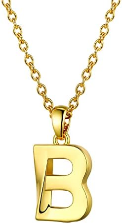 Bestyle Gold Plated Initial Pendant Necklace for Women A-Z Aphabet Charm Necklace Dainty Letter Necklace Jewellery Birthday Gift Girls
