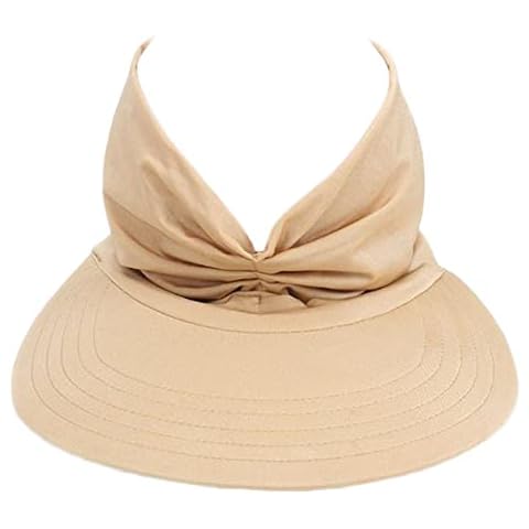 Sun Visor Hat for Women Wide Brim Baseball Golf Tennis Cap Outdoor Sports Cap for Men Women Adults Adjustable, Beige, One Size Cover
